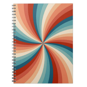 Caderno Espiral Raios solares ondulados, de cor retrógrada
