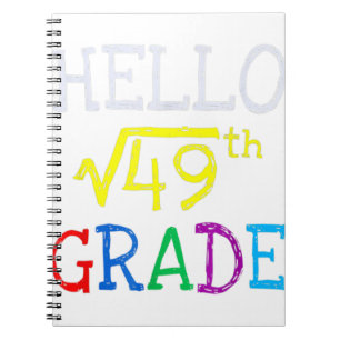 Caderno Espiral Raiz Quadrada De 7 Grau De 49 Primeiro Dia De Volt