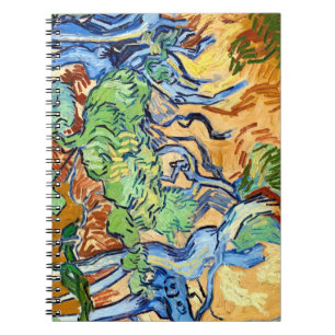 Caderno Espiral Raízes de Árvore (1890) Arte botânica Van Gogh esp