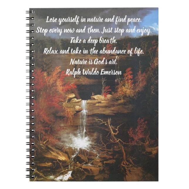 Caderno Espiral Ralph Waldo Emerson citações da natureza (Frente)