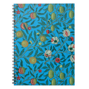 Caderno Espiral Ramais com romãs por William Morris