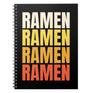 Caderno Espiral Ramen design de texto