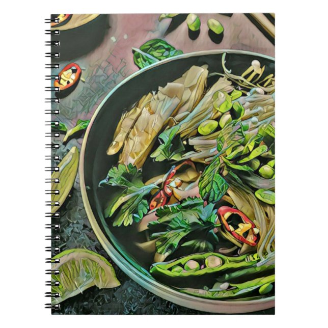 Caderno Espiral Ramen trabalho de arte (Frente)
