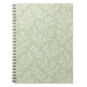 Caderno Espiral Raminhos da Floresta Neutro - Oliva Suave