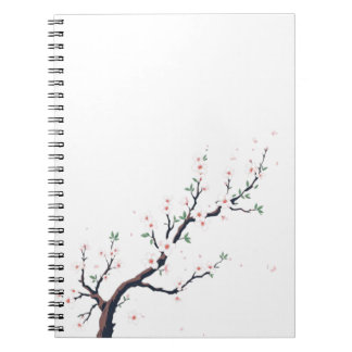 Caderno Espiral Ramo de Árvore Japonês Minimalista