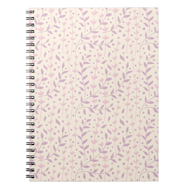Caderno Espiral Ramos de Prado de Rosto Rosado de Primavera (Frente)