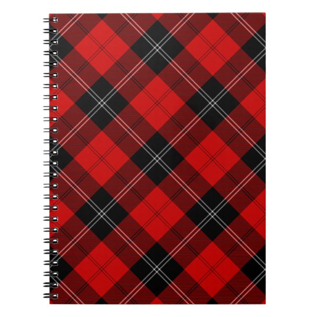 Caderno Espiral Ramsay tartan red xadrez (Frente)