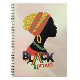 Caderno Espiral Rapariga Americana Negra E Orgulhosa