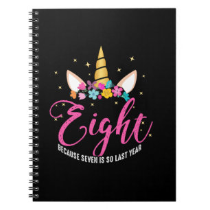 Caderno Espiral Rapariga de aniversário de 8 anos presente no Unic