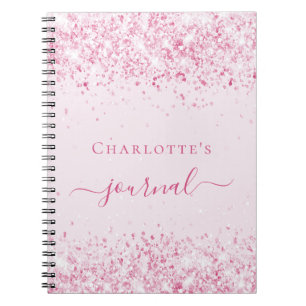 Caderno Espiral Rapariga do diário de script de nome de brilho ros