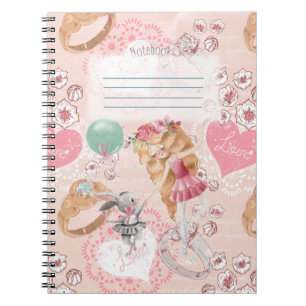 Caderno Espiral Rapariga e coelho