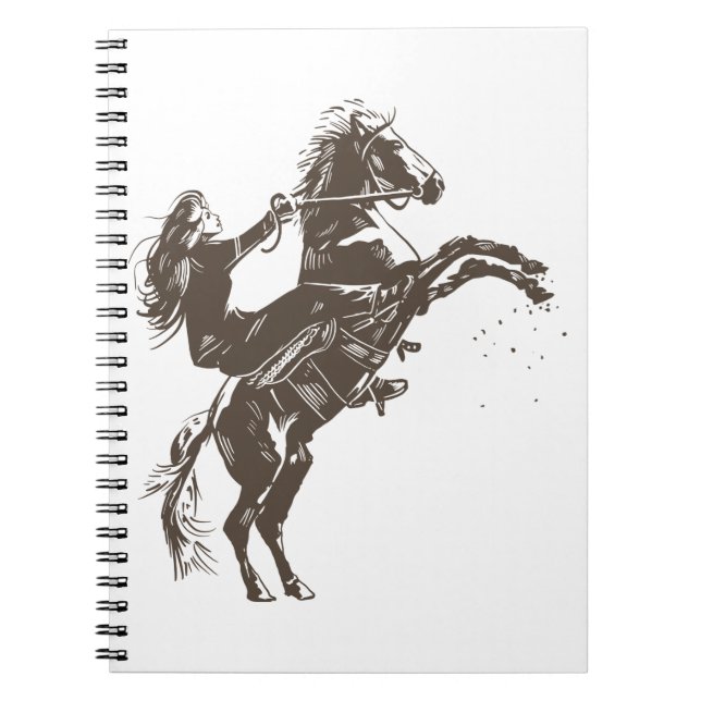 Caderno Espiral Rapariga Equestre - Cavalo Andando (Frente)