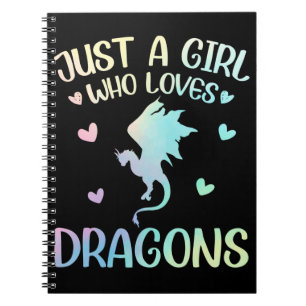Caderno Espiral Rapariga que ama Dragão