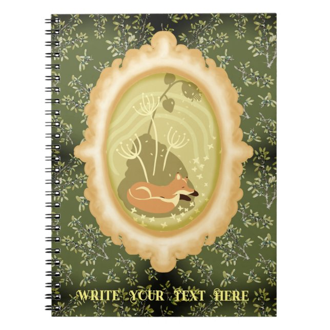 Caderno Espiral Raposa Dormida Bonita Moody (Frente)
