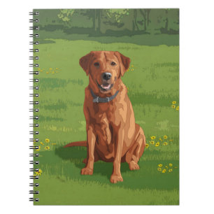 Caderno Espiral Raposa Vermelha Amarelo Labrador Cão de Retriever