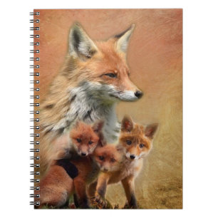 Caderno Espiral Raposa Vermelha Momma e Cubos