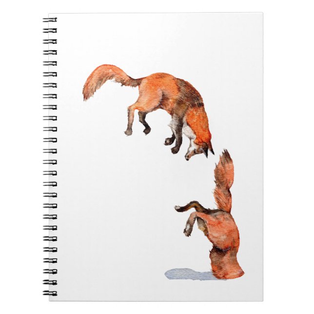 Caderno Espiral Raposa Vermelha Pulando (Frente)