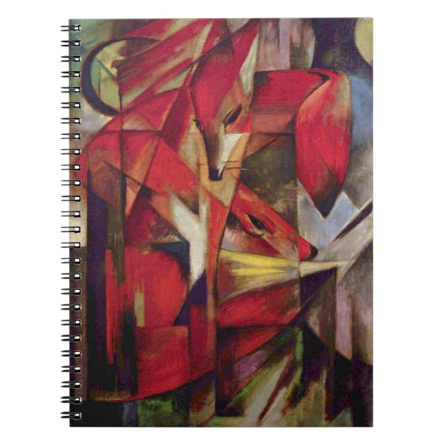 Caderno Espiral Raposas por Franz Marc, Arte Cubista Abstrata Anti (Frente)