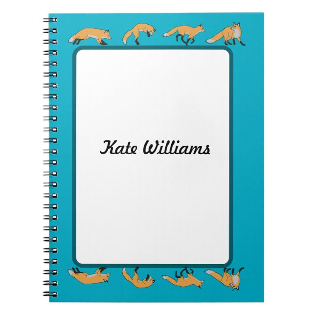 Caderno Espiral Raposas Vermelhas Personalizadas (Frente)