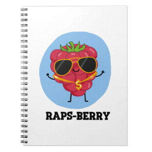 Caderno Espiral Raps-berry Função Rapper Pun de Mirtilo