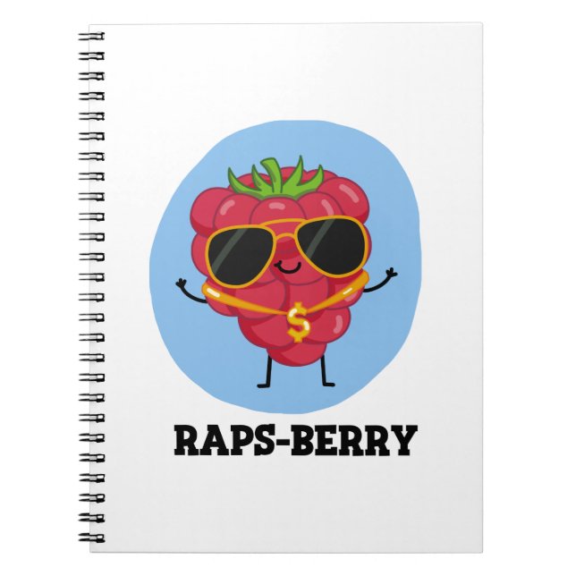 Caderno Espiral Raps-berry Rapper Engraçado Punheta de Framboesa (Frente)