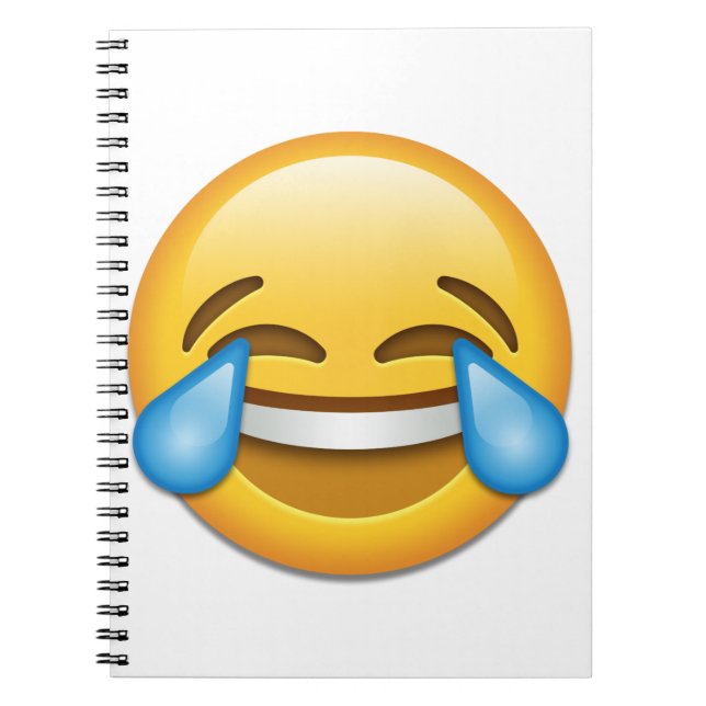 Caderno Espiral Rasgos do emoji da alegria engraçados (Frente)