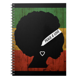 Caderno Espiral Rasta Mulher: Paz e Amor 