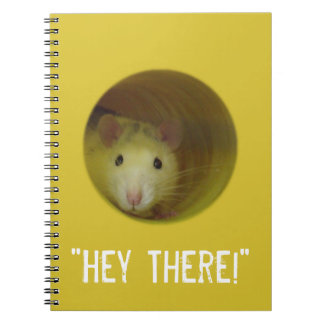 Caderno Espiral Rato bonito em um animal engraçado do furo