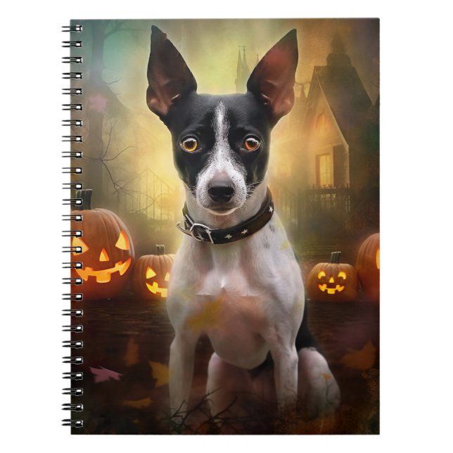 Caderno Espiral Rato de Halloween com Abóboras Assustadoras (Frente)