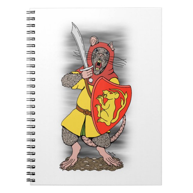 Caderno Espiral Rato Guerreiro com Falchion (Frente)