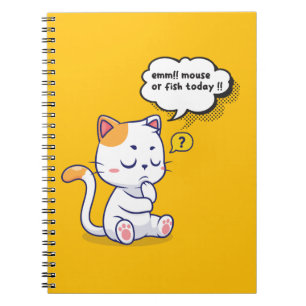 Caderno Espiral Rato ou Peixe? - animal de estimação engraçado - G