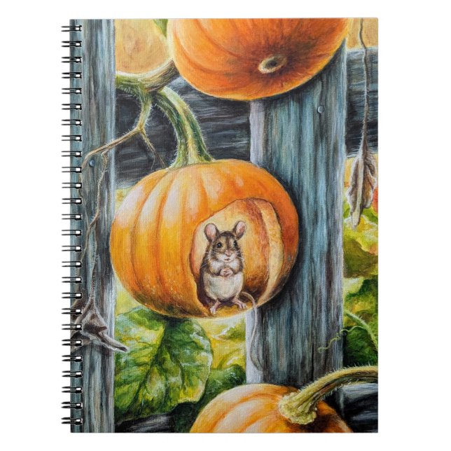 Caderno Espiral Rato pequeno feliz (Frente)