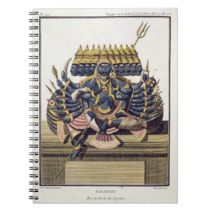 Caderno Espiral Ravana, rei do demónio de Ceilão, 'da viagem Ind