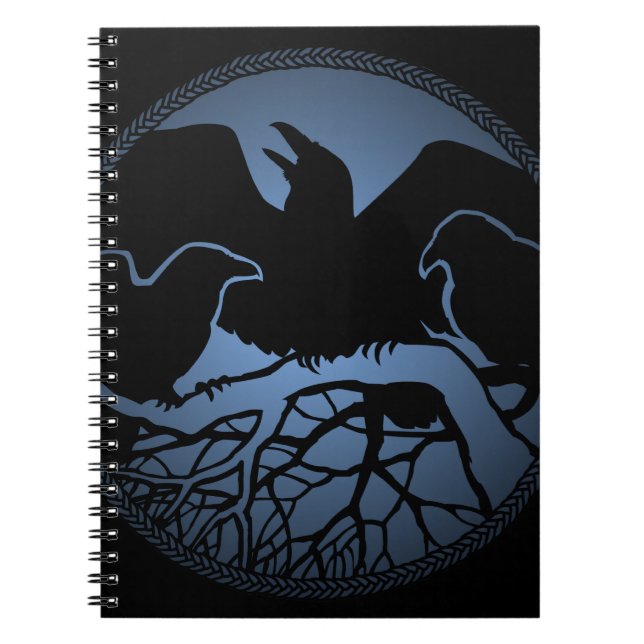 Caderno Espiral Raven Art Notebook Crow Art Diário Book (Frente)