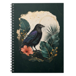 Caderno Espiral Raven in the Emerald Garden