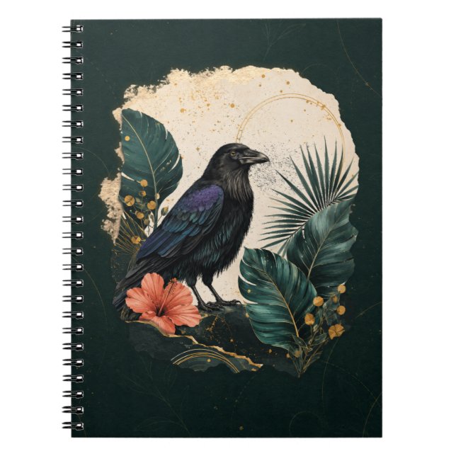 Caderno Espiral Raven in the Emerald Garden (Frente)