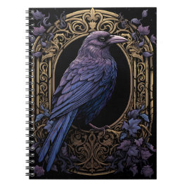 Caderno Espiral Raven místico gótico