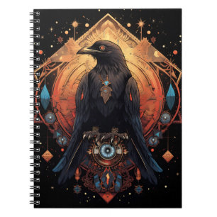 Caderno Espiral Raven Totem, notebook Spirit Crow
