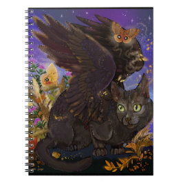 Caderno Espiral Raven Winged Autumn Magic Cat