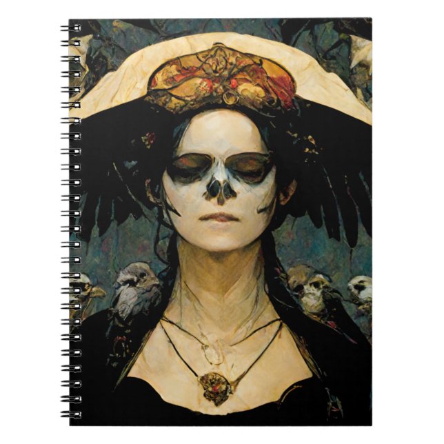 Caderno Espiral Raven Witch 4 Fantasy Horror Gótico Gótico (Frente)