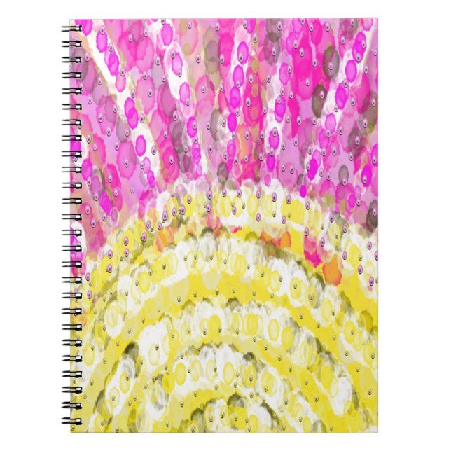 Caderno Espiral Ray of Sunshine em Amarelo e Fúchsia (Frente)