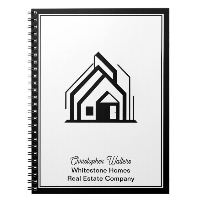 Caderno Espiral Real Estate Company Customized Realtor Logo (Frente)
