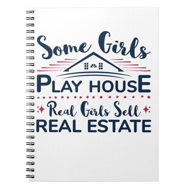 Caderno Espiral Real Girls Vende Agente Imobiliário Funny Broker (Frente)