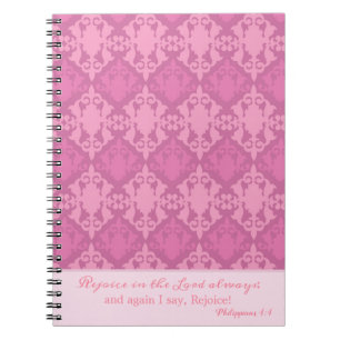 Caderno Espiral Realegria de Damas Rosa no Senhor Sempre