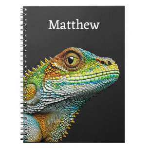 Caderno Espiral Realista Lizard Iguana Personalizado