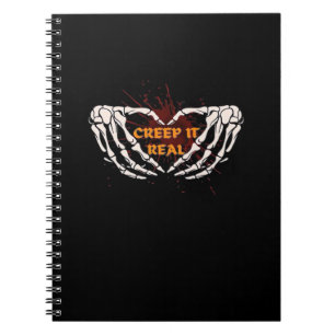Caderno Espiral Realmente, Mãos De Esqueleto Mostrando Coração
