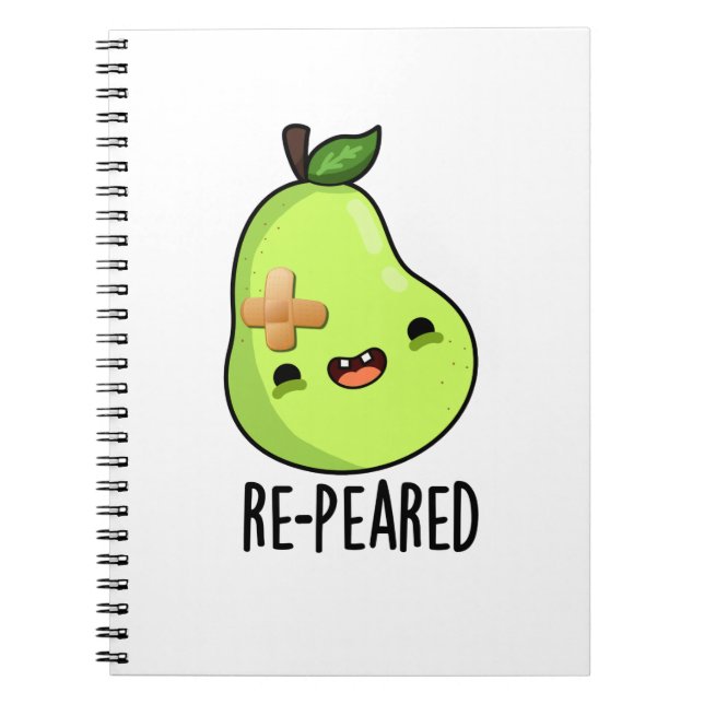 Caderno Espiral Reapareceu a Pera da Fruta Divertida Piada  (Frente)