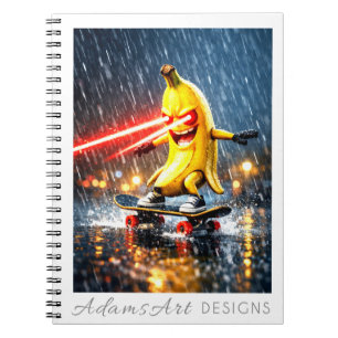 Caderno Espiral Rebelde Skate de Banana a Laser