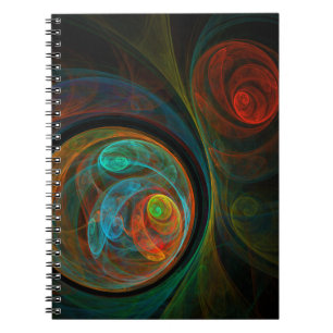 Caderno Espiral Rebirth Blue Abstract Art Notebook