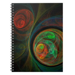 Caderno Espiral Rebirth Green Abstract Art Notebook